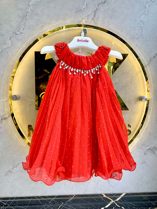 Baby Red Sleeveless Frock